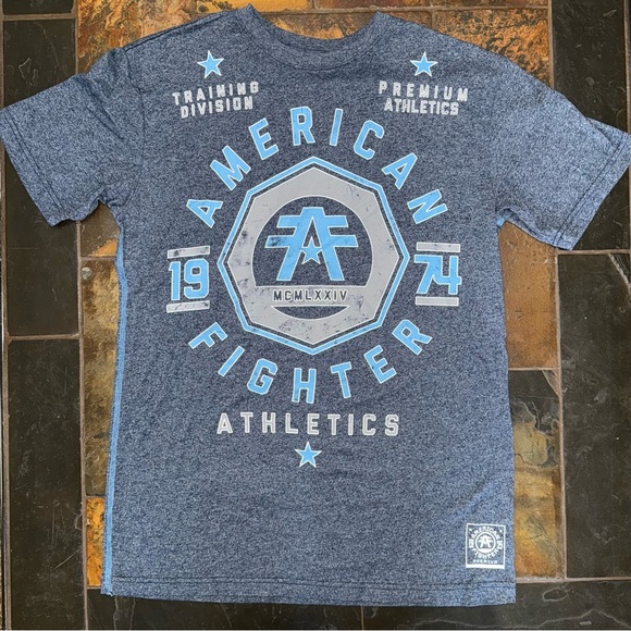 Men's Navy Blue American Fighter Tee / T-Shirt Size Medium - Picture 1 of 5